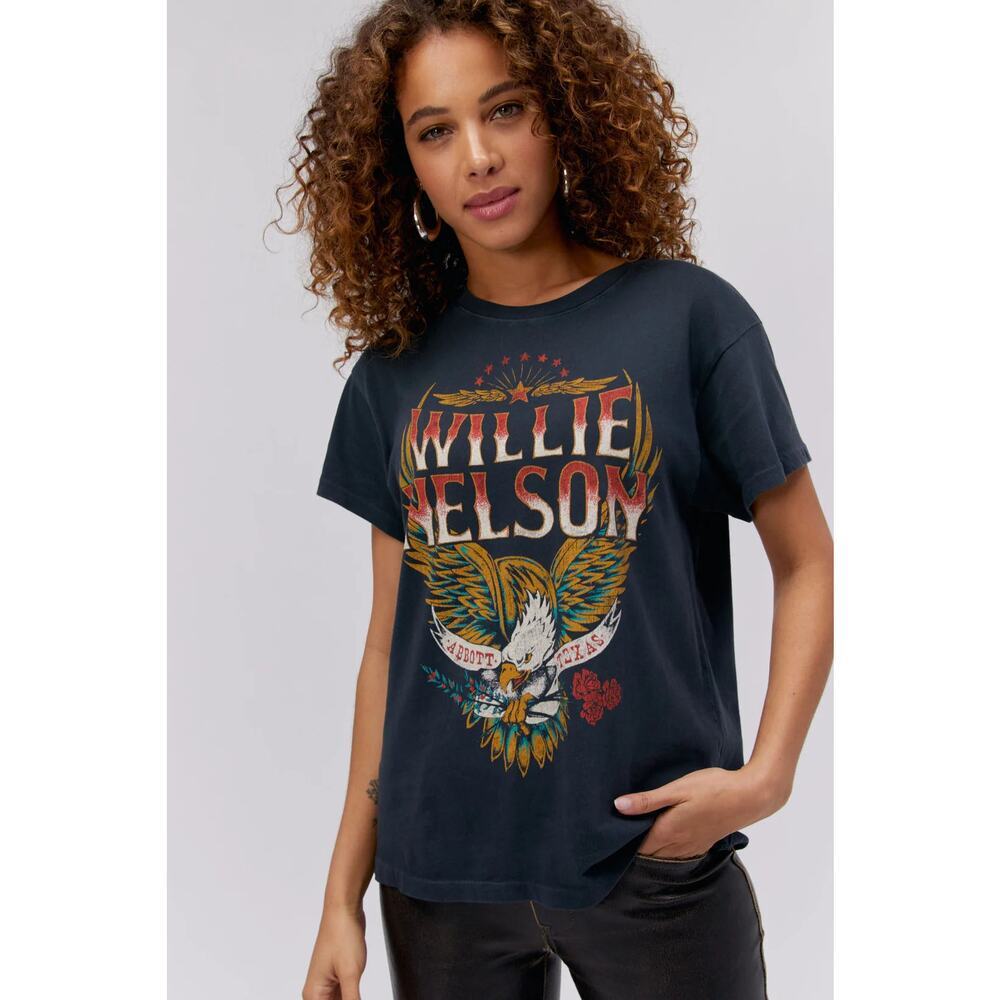 Daydreamer LA T-Shirt Cotton Willie Nelson Abbott Texas Tour Black Size Small